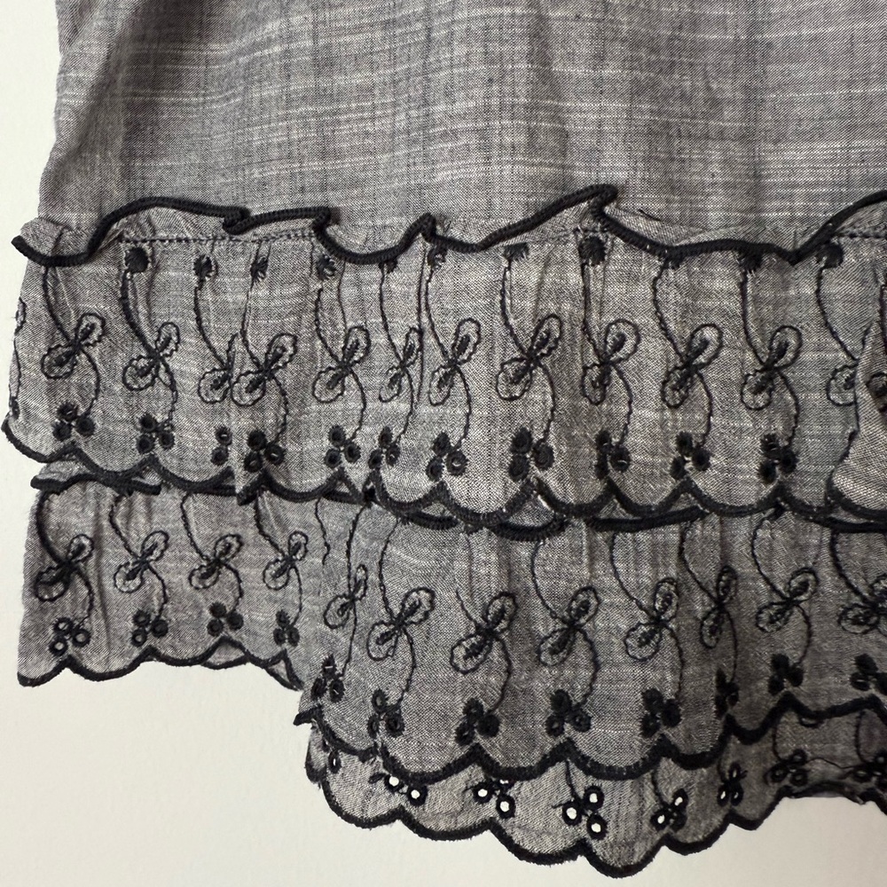 Vintage Y2K Max Studio Cottagecore Eyelet Dark Academia Fully Lined Ruffle Skirt - Picture 2 of 12